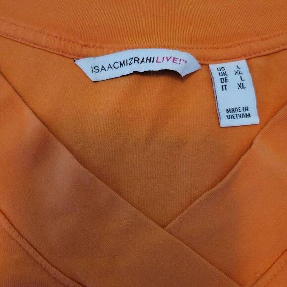 Isaac Mizrahi Live Essentials Women's Orange Cotton Pullover Tee Pre-owned Size - Picture 3 of 3